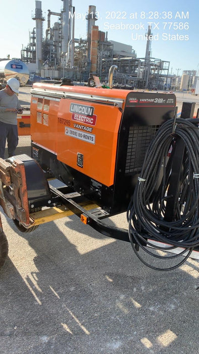 2021 Lincoln Electric Vantage 322 Vantage 322 Ready Pak 3 w/ Decals, ORANGE (includes trailer, cable rack, fender light kit) NO Telematics