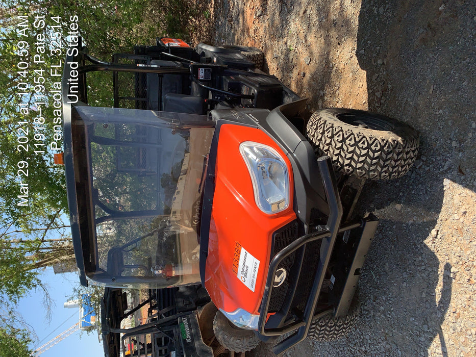 Kubota RTV-X1140W-H 4wd Utility Cart, 4 Seat, Diesel, LED Strobe, Windshield Tempered Glass, Plastic Canopy, Wire Harness Kit, Backup Alarm