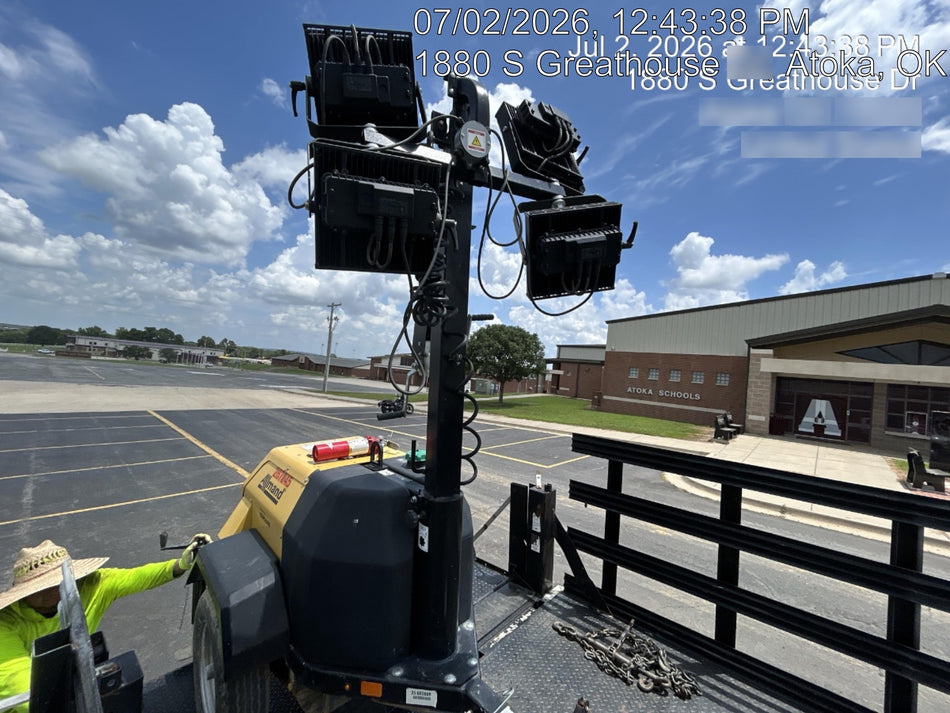 2022 Allmand NLV3GR (4) LED Light Fixture 350W, 23' Vertical Mast, 3kW Prime, Towable, ES Decals, T3