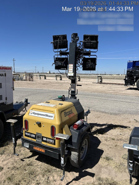 2022 Allmand NLV3GR (4) LED Light Fixture 350W, 23' Vertical Mast, 3kW Prime, Towable, Deep Sea L401, Leveling Jacks, Yanmar T4F 5.8hp