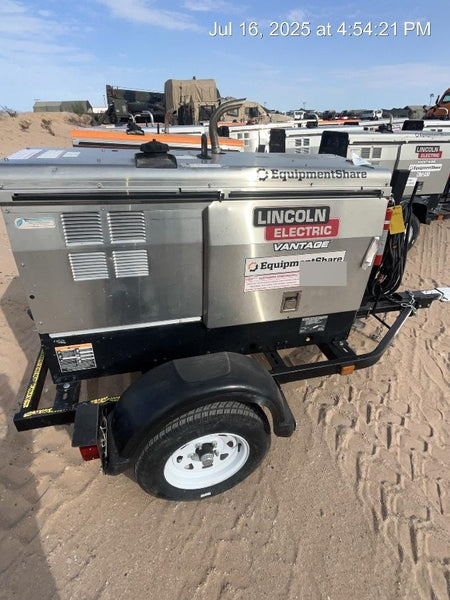 2020 Lincoln Electric Vantage 322 Welder Ready-Pak 3, Two wheel trailer, Fender and Light kit, Cable Rack