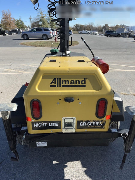 2022 Allmand NLV3GR (4) LED Light Fixture 350W, 23' Vertical Mast, 3kW Prime, Towable, Deep Sea L401, Leveling Jacks, Yanmar T4F 5.8hp