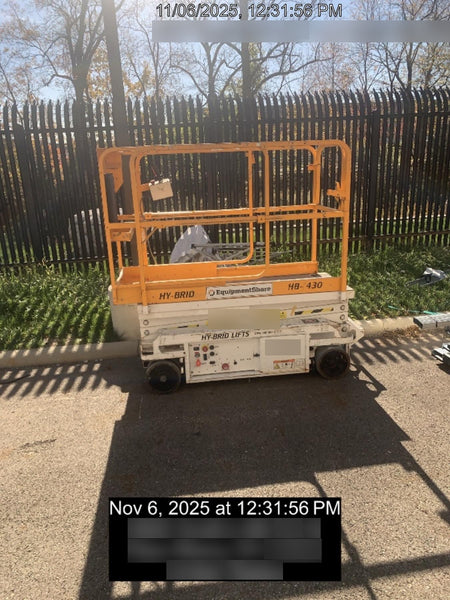 Custom Equipment HB-1430 Hy-Brid Scissor Lift
Platform capacity up to 670 lbs
Working height up to 20 ft
Weighs under 1,700 lbs
Non-marking wheels