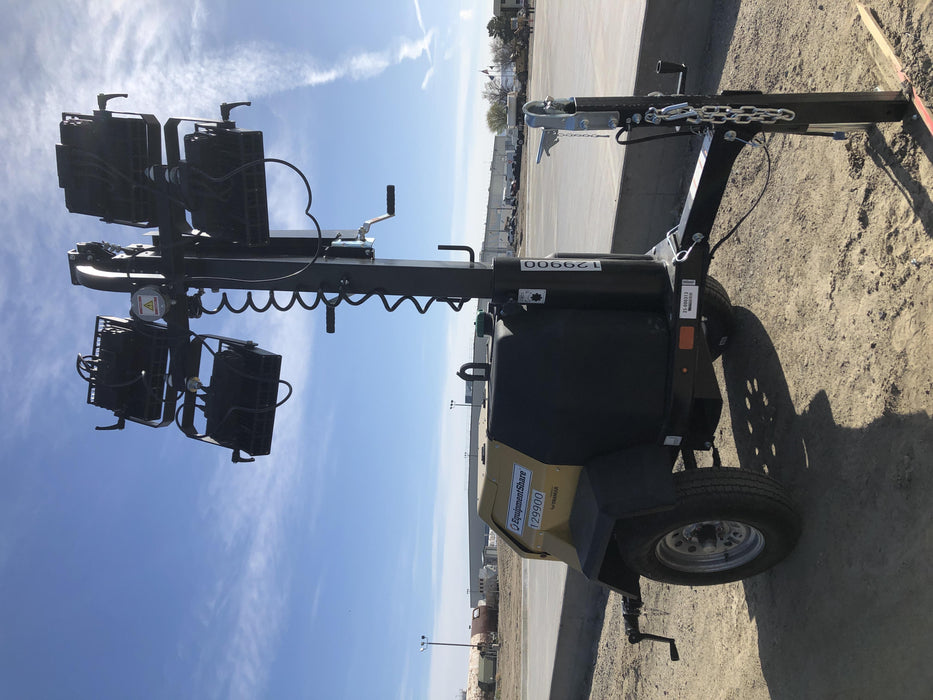 2021 Allmand NLV3GR (4) LED Light Fixture 350W, 23' Vertical Mast, 3kW Prime, Towable, Deep Sea L401, Leveling Jacks, Yanmar T4F 5.8hp