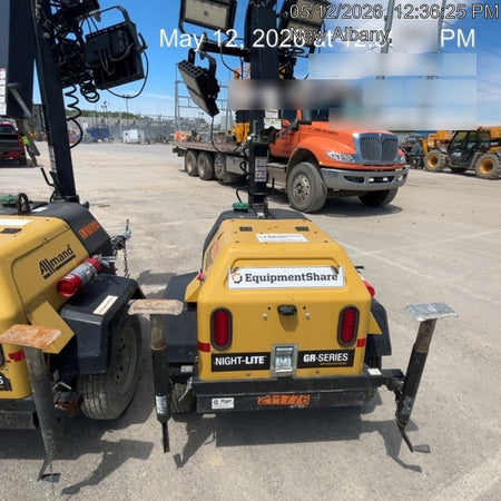 2022 Allmand NLV3GR (4) LED Light Fixture 350W, 23' Vertical Mast, 3kW Prime, Towable, Deep Sea L401, Leveling Jacks, Yanmar T4F 5.8hp