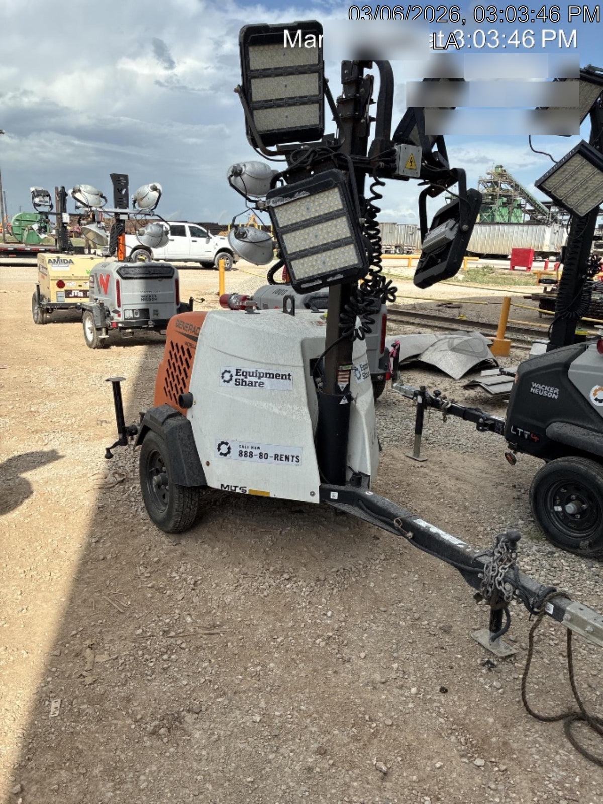 2024 Generac MLT2 Diesel, Flex Switch 120V Input, Powerzone Controller, 
(4) 320W LED Lights, 4kW Generator, 39.9 Gal Fuel Tank, 2" Ball, T3