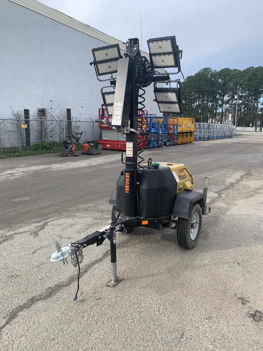 2021 Allmand NLV3GR (4) LED Light Fixture 350W, 23' Vertical Mast, 3kW Prime, Towable, Deep Sea L401, Leveling Jacks, Yanmar T4F 5.8hp