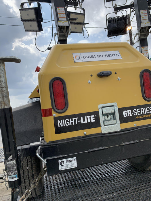 2022 Allmand NLV3GR (4) LED Light Fixture 350W, 23' Vertical Mast, 3kW Prime, Towable, Deep Sea L401, Leveling Jacks, Yanmar T4F 5.8hp