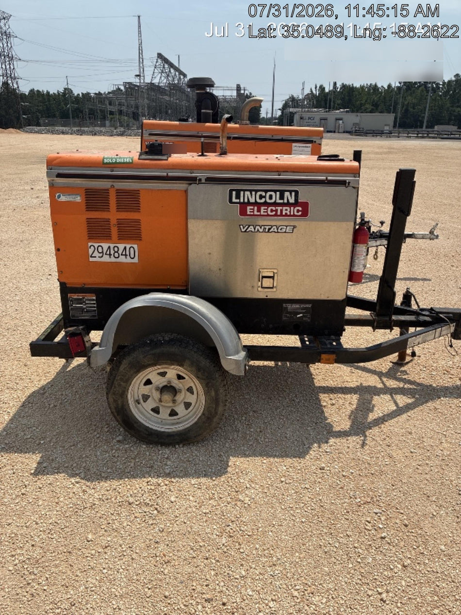 2021 Lincoln Electric Vantage 322 Vantage 322 Ready Pak 3 w/ Decals, ORANGE (includes trailer, cable rack, fender light kit) NO Telematics