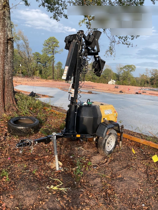 2022 Allmand NLV3GR (4) LED Light Fixture 350W, 23' Vertical Mast, 3kW Prime, Towable, Deep Sea L401, Leveling Jacks, Yanmar T4F 5.8hp