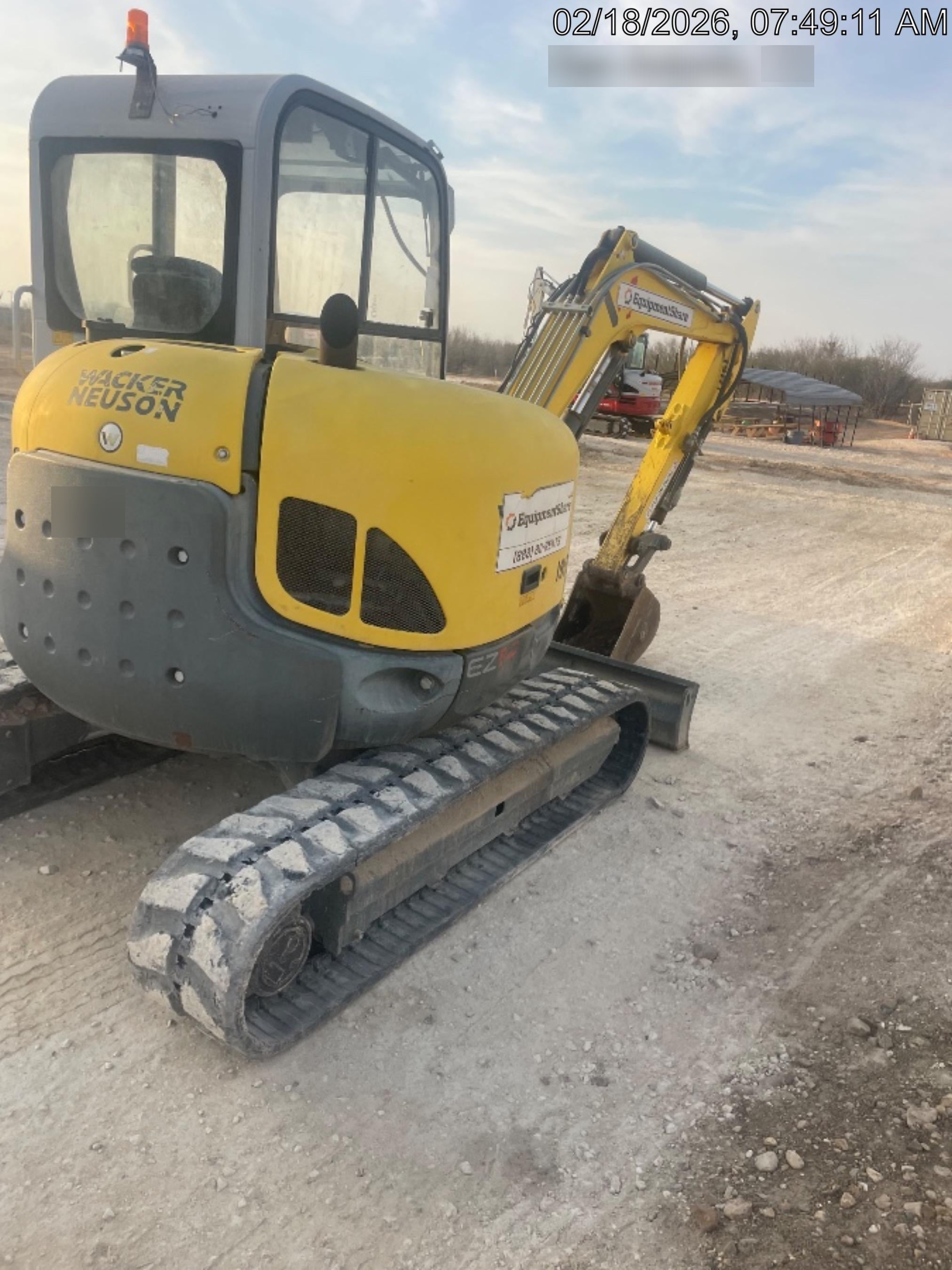 2018 Wacker Neuson EZ53 Wacker Neuson EZ53 12K Excavator, TRK,LGD,CAB,PC, Manual QC, Buckets: 30" , 18"