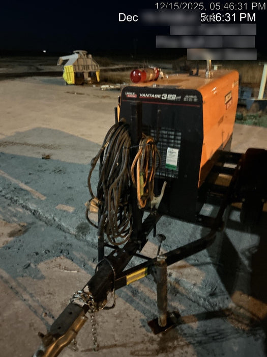 2021 Lincoln Electric Vantage 322 Vantage 322 Ready Pak 3 w/ Decals, ORANGE (includes trailer, cable rack, fender light kit) NO Telematics