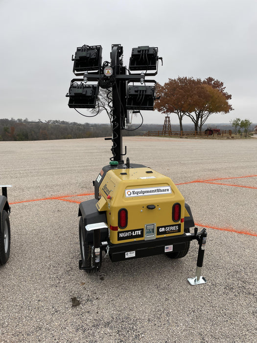 2022 Allmand NLV3GR (4) LED Light Fixture 350W, 23' Vertical Mast, 3kW Prime, Towable, ES Decals, T3