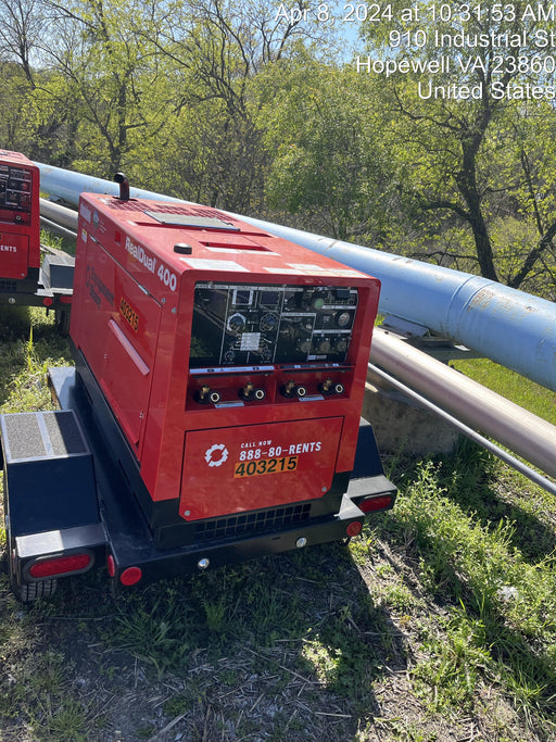 2024 Shindaiwa DGW400MDL Kubota D902 Engine, 23 HP, Dual Op Welder, Wire, Arc, Droop Stick, Tig, and CC Stick Functionality, Simulphase, 3 Phase and 1 Phase Gen Output, Single Axle NB Trlr, Slr Trckl Chrg 12V 12W, Fire Ext