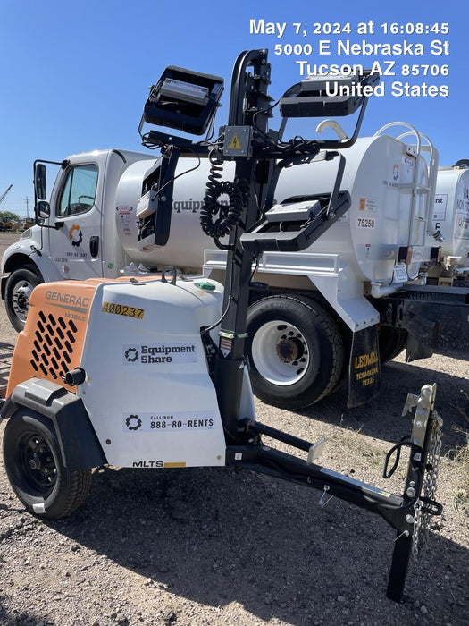 2024 Generac MLT2 Diesel, Flex Switch 120V Input, Powerzone Controller, 
(4) 320W LED Lights, 4kW Generator, 39.9 Gal Fuel Tank, 2" Ball, T3