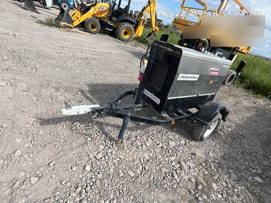 2019 Lincoln Electric Vantage 322 Ready-Pak 3, Two Wheel Trailer, Fender and Light Kit, Cable Rack
