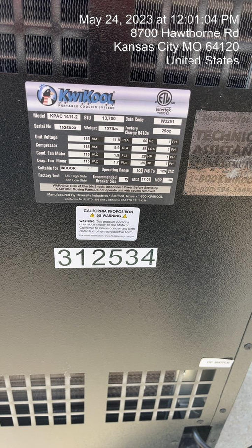 2023 KWIKOOL KPAC1411-2