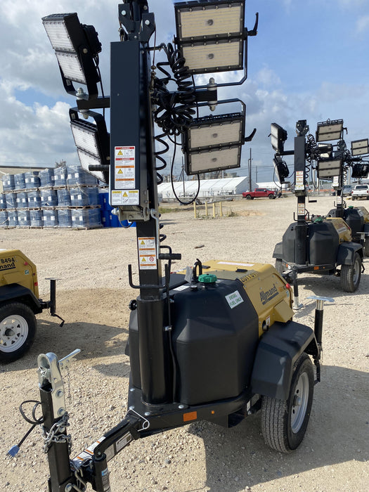 2022 Allmand NLV3GR (4) LED Light Fixture 350W, 23' Vertical Mast, 3kW Prime, Towable, Deep Sea L401, Leveling Jacks, Yanmar T4F 5.8hp