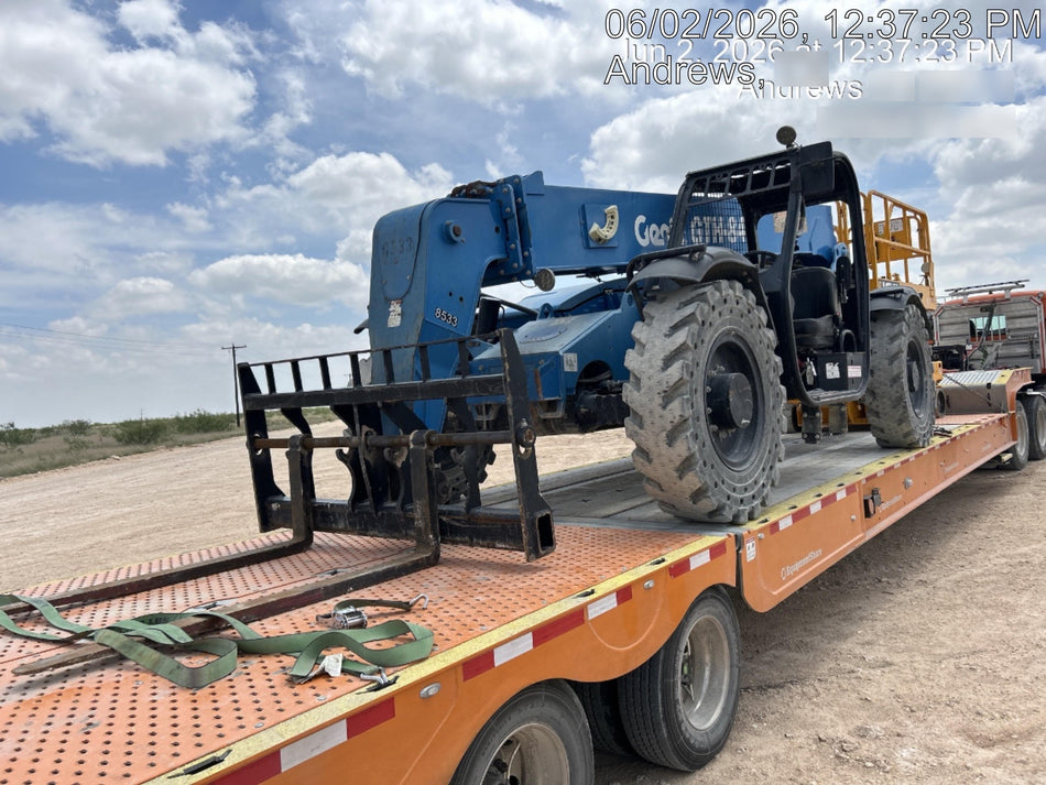 2018 Genie GTH-844 Genie GTH-844D w/Open ROPS, Solid Tires, Work Light/Beacon, 60" Carriage and Forks