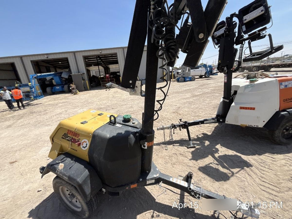 2022 Allmand NLV3GR (4) LED Light Fixture 350W, 23' Vertical Mast, 3kW Prime, Towable, ES Decals, T3