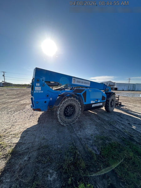 2019 Genie GTH-844 Canopy, Solid RT Tires, LED Work Lights, Beacon 60" QA Carriage, 48" Forks