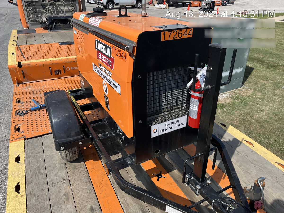 2021 Lincoln Electric Vantage 322 Vantage 322 Ready Pak 3 w/ Decals, ORANGE (includes trailer, cable rack, fender light kit) NO Telematics