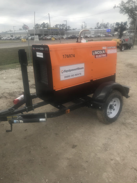 2021 Lincoln Electric Vantage 322 Vantage 322 Ready Pak 3 w/ Decals, ORANGE (includes trailer, cable rack, fender light kit) NO Telematics