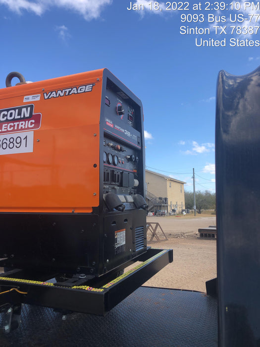 2021 Lincoln Electric Vantage 322 Vantage 322 Ready Pak 3 w/ Decals, ORANGE (includes trailer, cable rack, fender light kit) NO Telematics