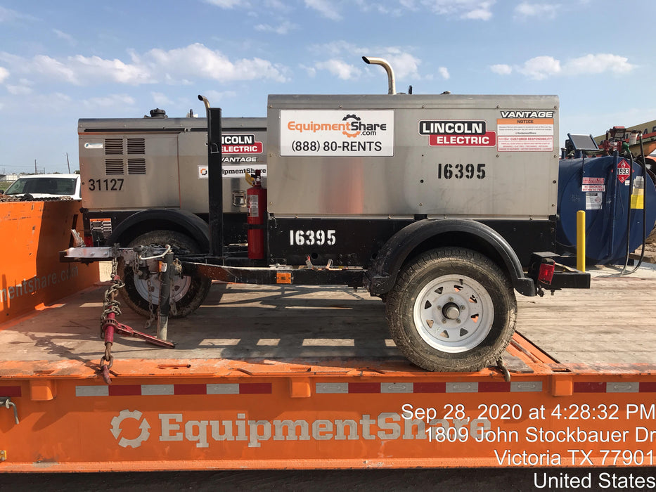 2018 Lincoln Electric Vantage 322 Lincoln Vantage 322 Welder Ready Pak 3 - Vantage 322, Trailer, Fender and light kit, Cable rack