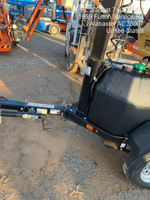 2022 Allmand NLV3GR (4) LED Light Fixture 350W, 23' Vertical Mast, 3kW Prime, Towable, Deep Sea L401, Leveling Jacks, Yanmar T4F 5.8hp