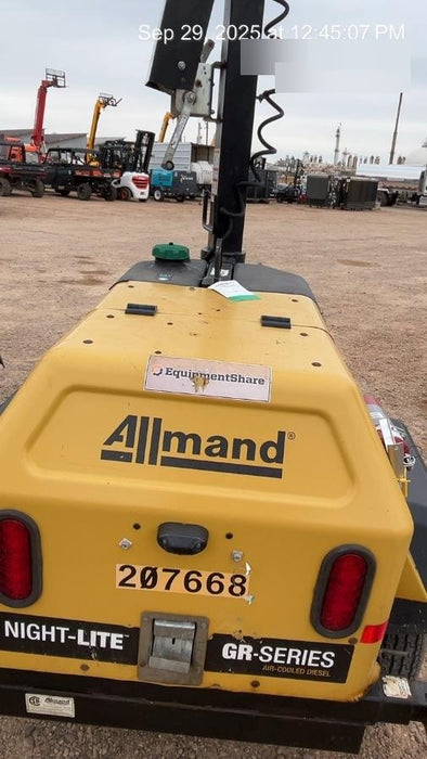 2022 Allmand NLV3GR (4) LED Light Fixture 350W, 23' Vertical Mast, 3kW Prime, Towable, Deep Sea L401, Leveling Jacks, Yanmar T4F 5.8hp