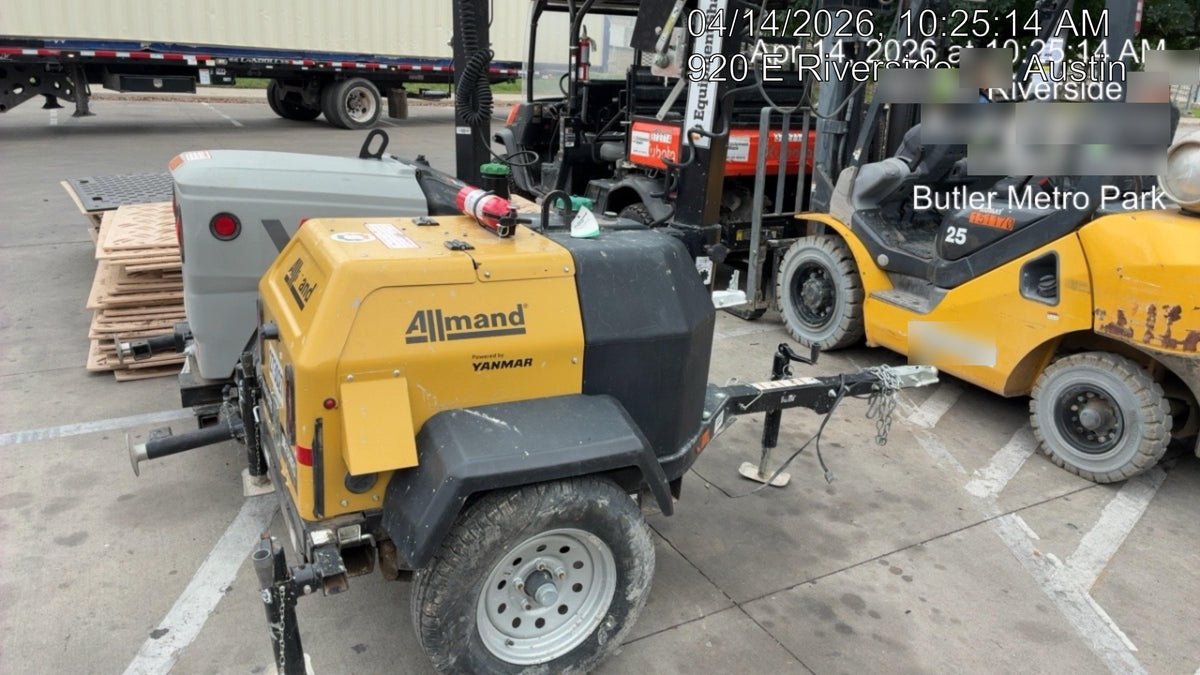 2022 Allmand NLV3GR (4) LED Light Fixture 350W, 23' Vertical Mast, 3kW Prime, Towable, ES Decals, T3