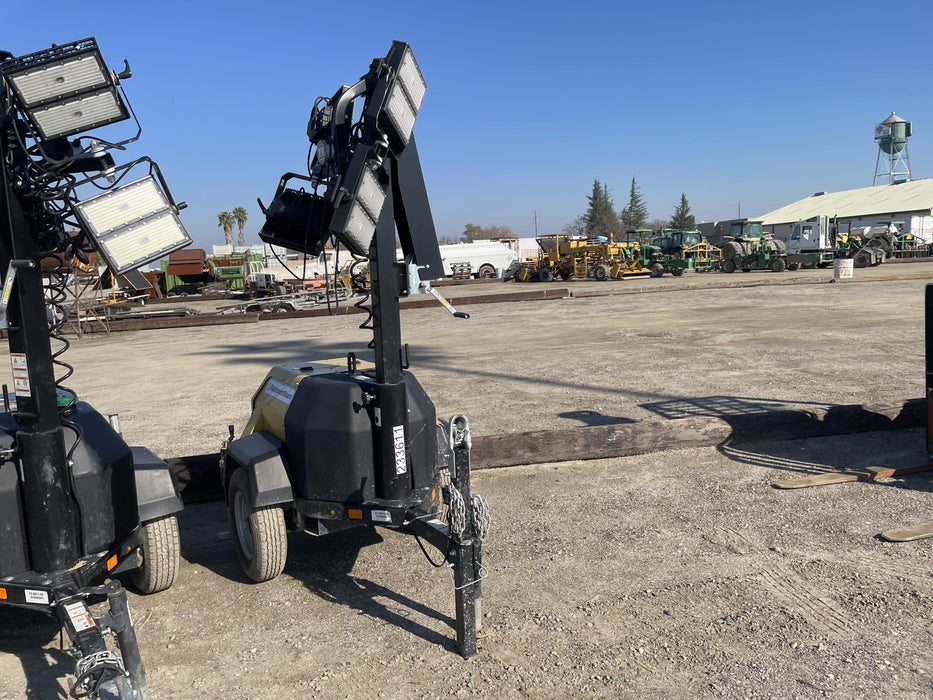 2022 Allmand NLV3GR (4) LED Light Fixture 350W, 23' Vertical Mast, 3kW Prime, Towable, Deep Sea L401, Leveling Jacks, Yanmar T4F 5.8hp