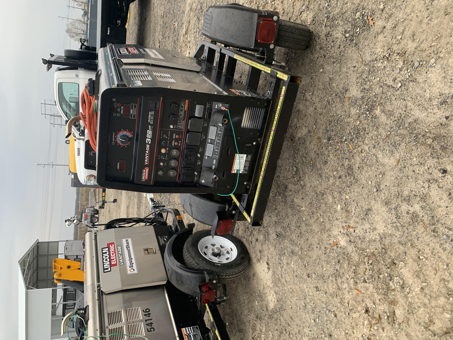 2019 Lincoln Electric Vantage 322 Welder Ready-Pak 3, Two wheel trailer, Fender and Light kit, Cable Rack