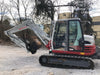 2019 Takeuchi TB290 Cab, AC, Rubber Tracks, Dozer Blade, Travel Alarm, Control Pattern Change Valve, Auxiliary Hydraulics w/18" Quick Coupler Bucket with teeth, 6.2 cu. ft. capacity/24" Quick Coupler Bucket with teeth, 8.6 cu. ft. capacity/36" Quick Coupler Bucket with teeth, 13.4 cu. ft. capacity, Quick Coupler, Hydraulic Thumb Installed