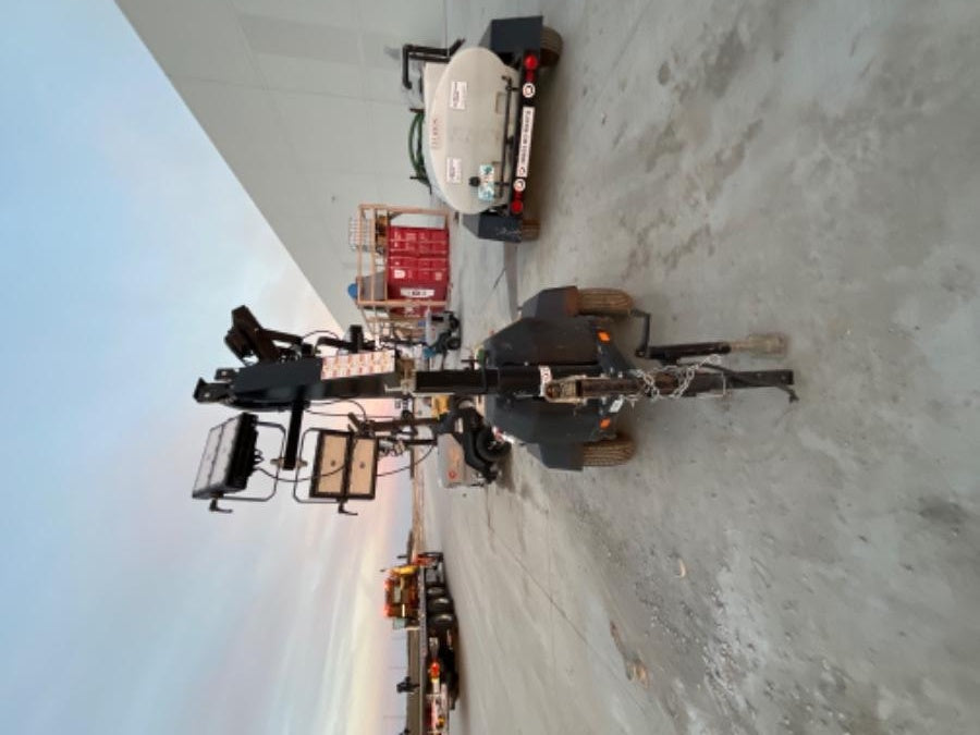 2022 Allmand NLV3GR (4) LED Light Fixture 350W, 23' Vertical Mast, 3kW Prime, Towable, ES Decals, T3