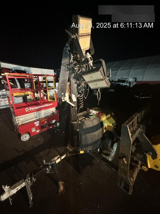 2022 Allmand NLV3GR (4) LED Light Fixture 350W, 23' Vertical Mast, 3kW Prime, Towable, Deep Sea L401, Leveling Jacks, Yanmar T4F 5.8hp