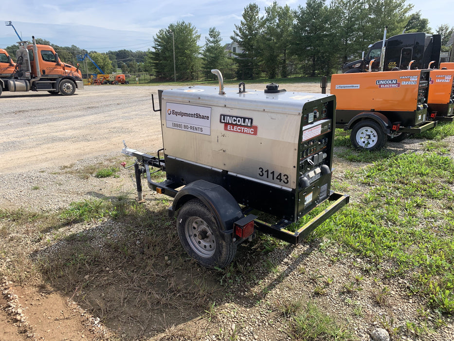 2019 Lincoln Electric Vantage 322 Welder Ready-Pak 3, Two wheel trailer, Fender and Light kit, Cable Rack