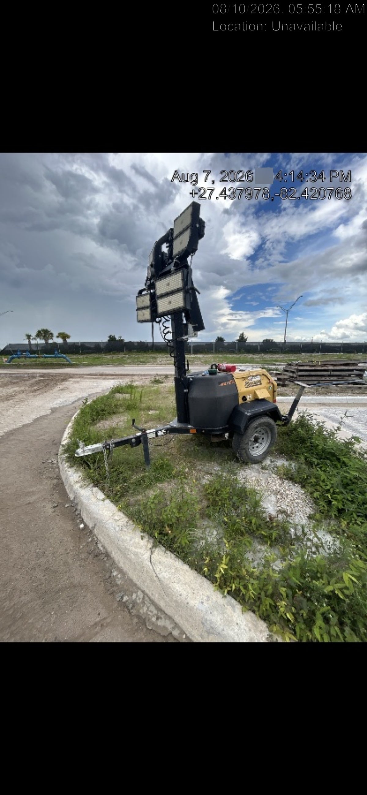 2022 Allmand NLV3GR (4) LED Light Fixture 350W, 23' Vertical Mast, 3kW Prime, Towable, Deep Sea L401, Leveling Jacks, Yanmar T4F 5.8hp