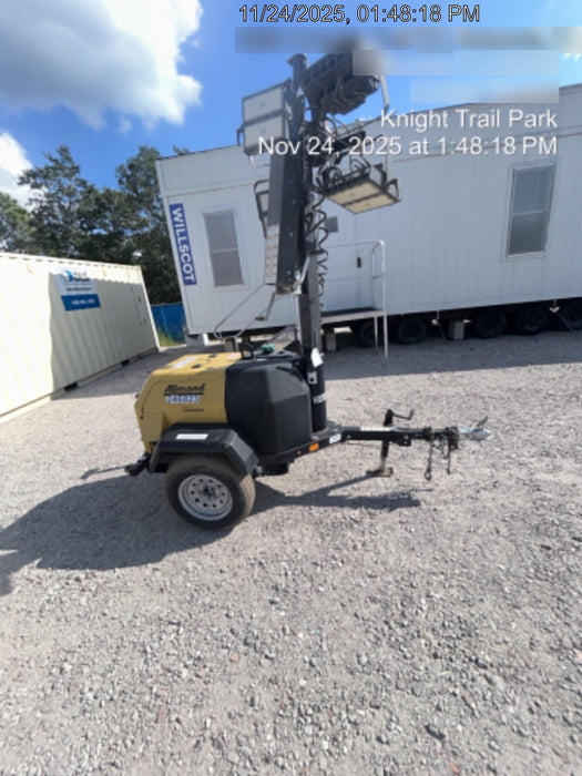 2022 Allmand NLV3GR (4) LED Light Fixture 350W, 23' Vertical Mast, 3kW Prime, Towable, ES Decals, T3