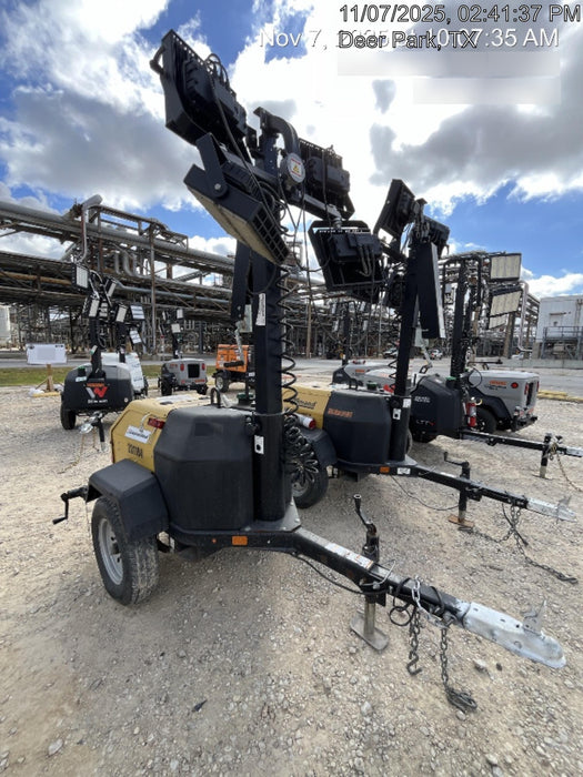 2022 Allmand NLV3GR (4) LED Light Fixture 350W, 23' Vertical Mast, 3kW Prime, Towable, Deep Sea L401, Leveling Jacks, Yanmar T4F 5.8hp