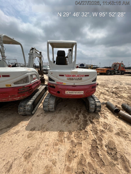 2019 Takeuchi TB260 Canopy w/Rubber Tracks, Auxiliary Hydraulics, Standard Blade, Manual QC