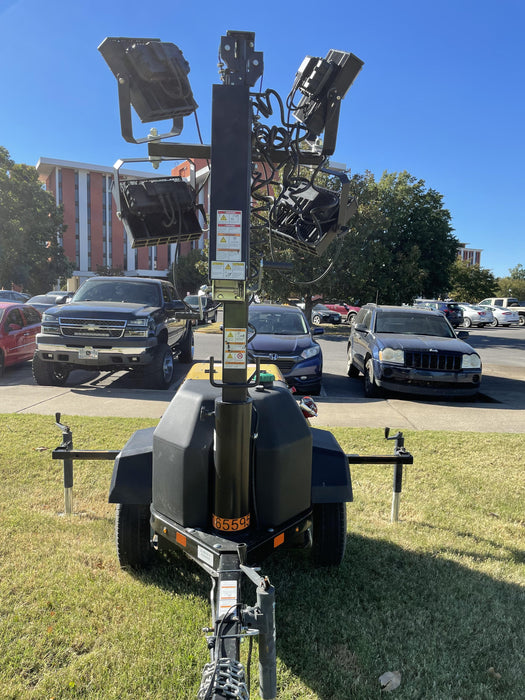 2021 Allmand NLV3GR (4) LED Light Fixture 350W, 23' Vertical Mast, 3kW Prime, Towable, Deep Sea L401, Leveling Jacks, Yanmar T4F 5.8hp