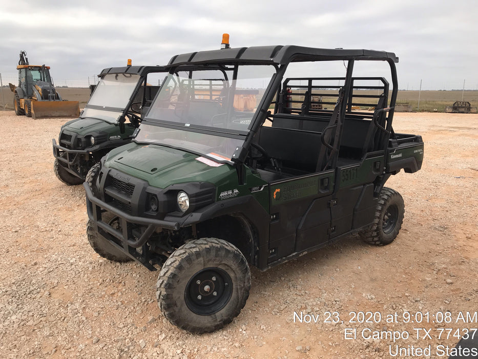 2019 Kawasaki Mule PRO-DXT Standard Options, Backup Alarm, Beacon, Plastic Hard Top, Poly Windshield, Horn Kit