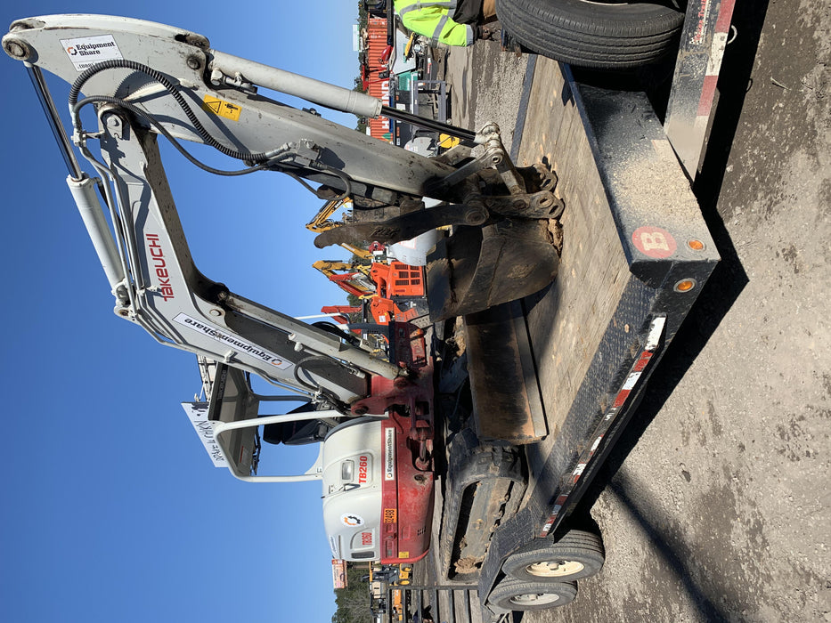 2019 Takeuchi TB260 Canopy, Standard Blade, Auxiliary hydraulics Manual QC, Hydraulic thumb, 12" ,18", 24" Bucket