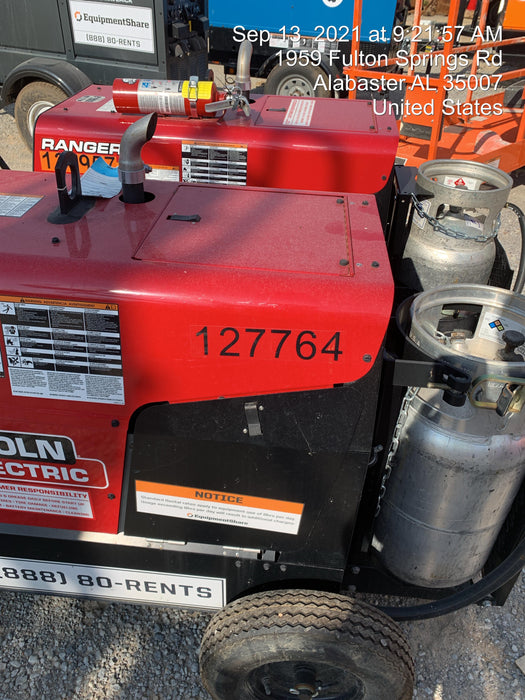 2021 Lincoln Electric Ranger 305 LPG K3430-1, Ranger 305 LPG, Undercarriage, Tank Holder & Strap, 10kw AC Gen, 25hp Kohler LPG Eng