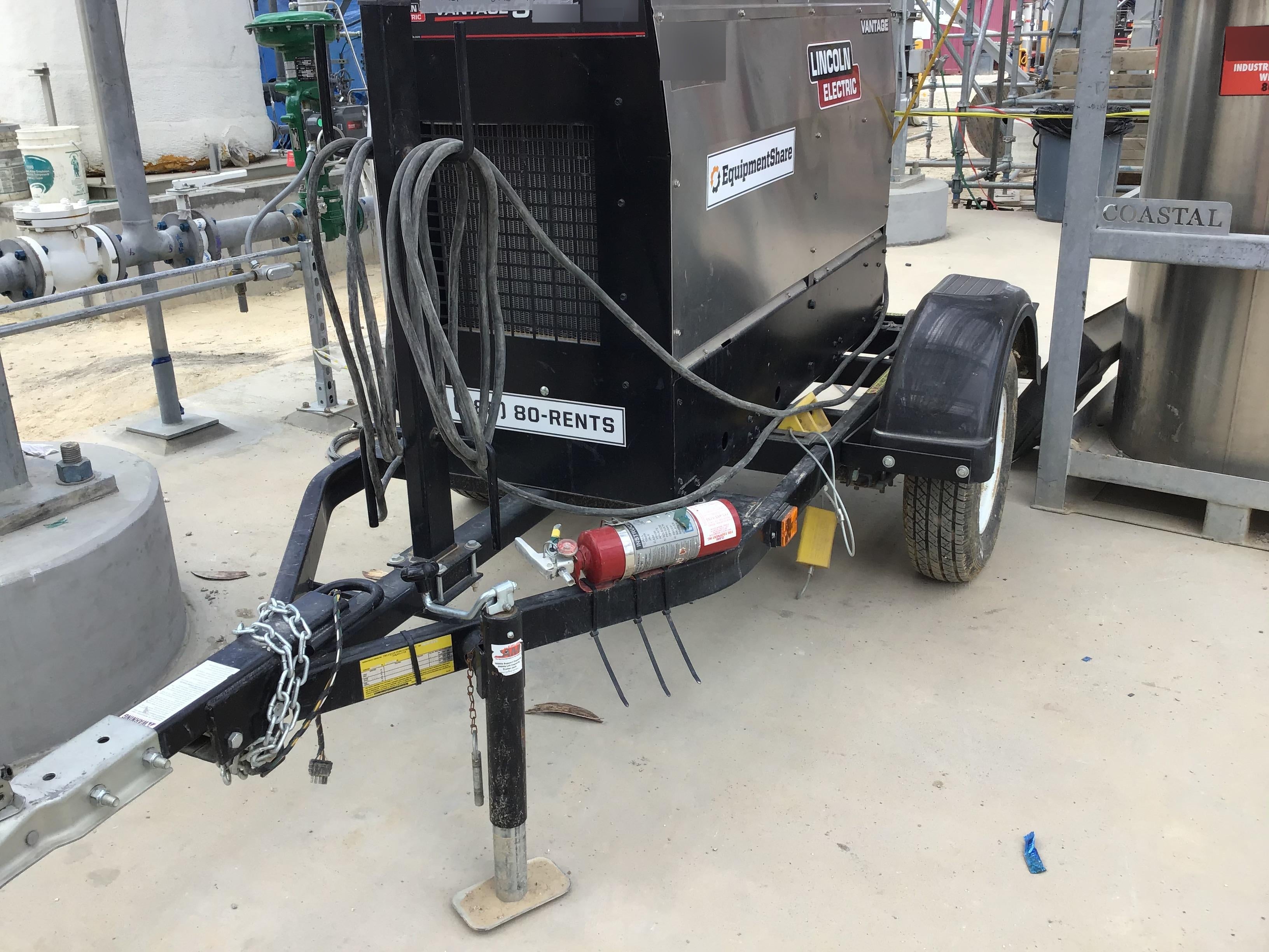 2019 Lincoln Electric Vantage 322 Ready-Pak 3, Two Wheel Trailer, Fender and Light Kit, Cable Rack