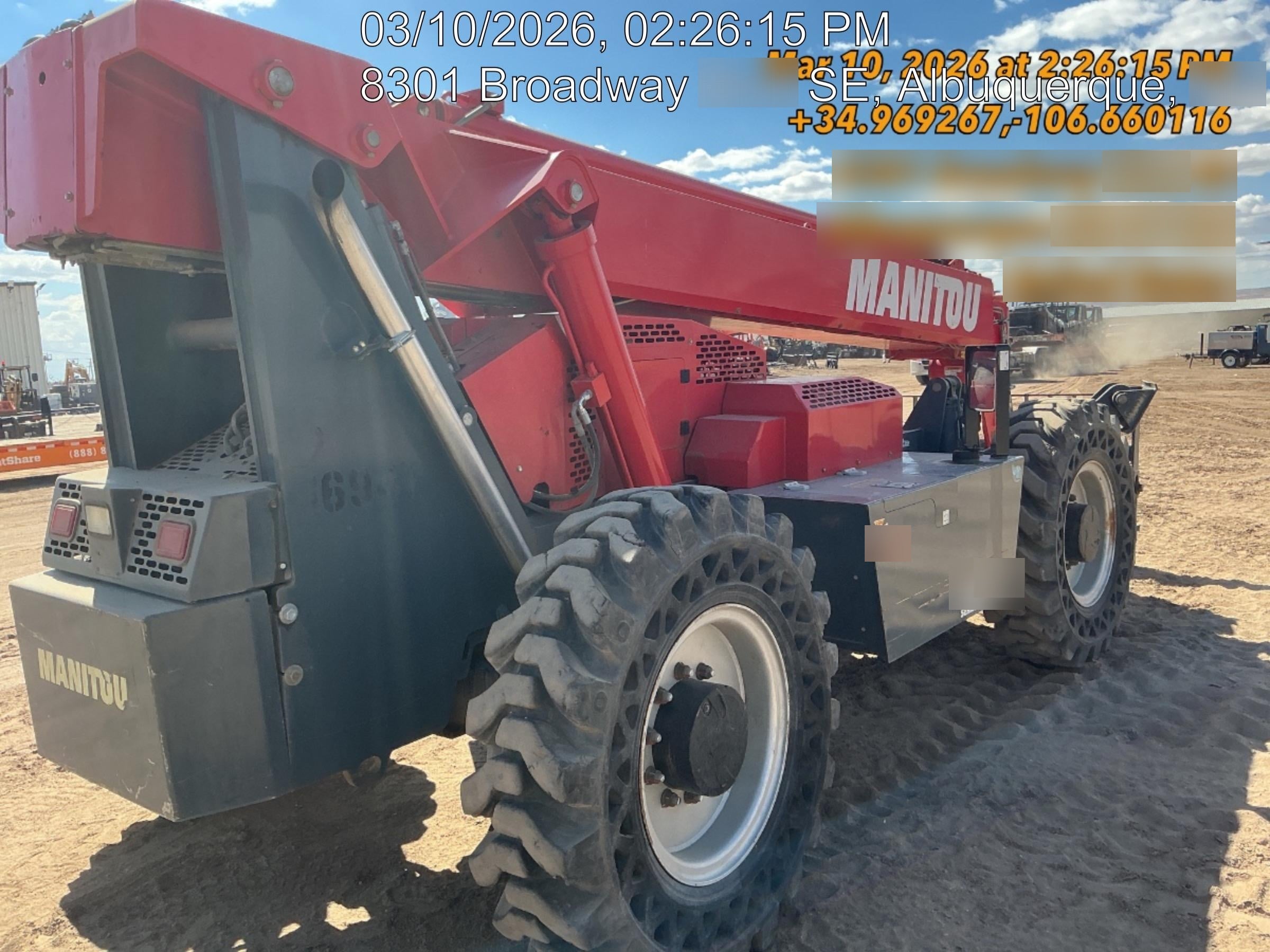 2019 Manitou MTA10055 MTA10055 - 120 HP T4, Canopy, Worklights/Strobe, Beacon, 66" Carriage, 60" Forks, Solid Tires, Lift Hook, Aux Hydraulics