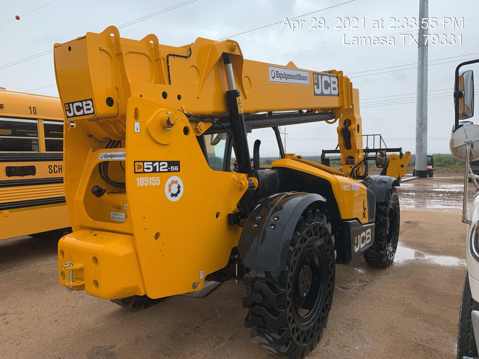 2020 JCB 512-56 Canopy, 74Hp, Solid Tires, Work Lights, Beacon, Aux Hydraulics, Back up Alarm, Lifting Eye, ES Decals