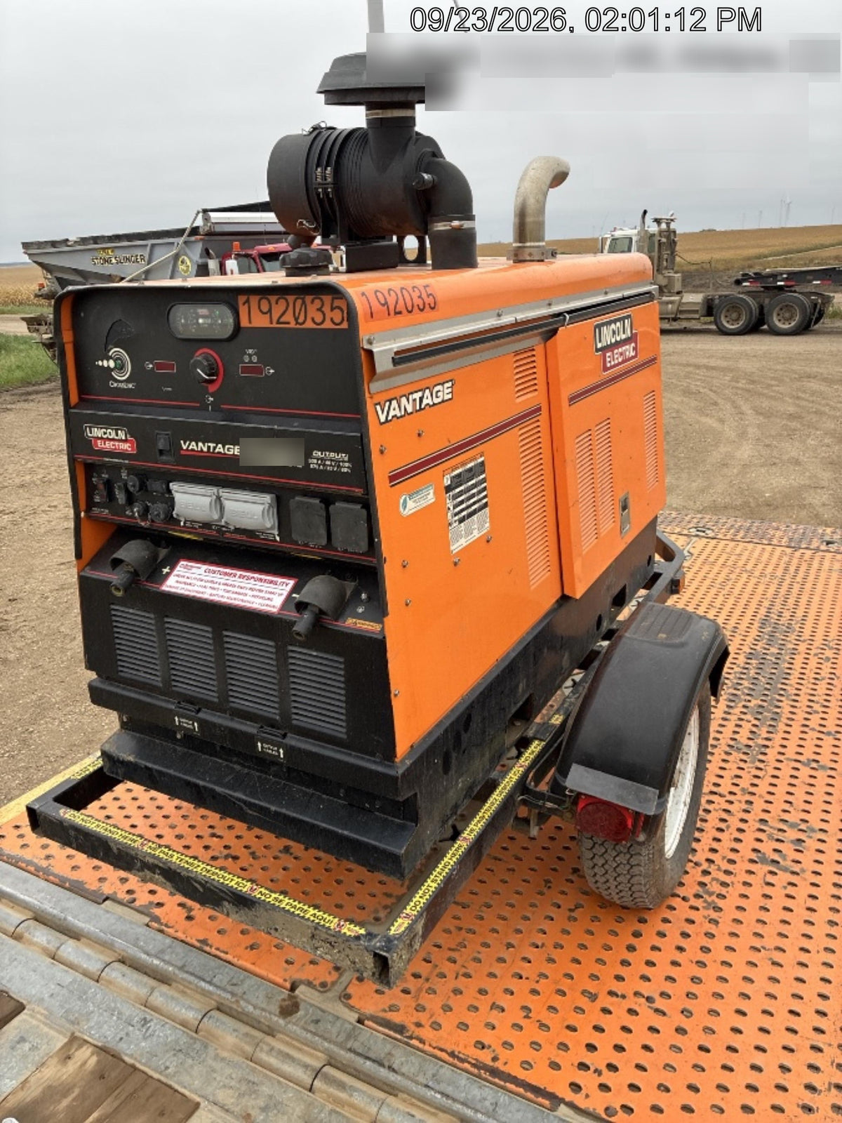 2021 Lincoln Electric Vantage 549X Ready Pak 3, ORANGE (includes trailer, cable rack, fender light kit)